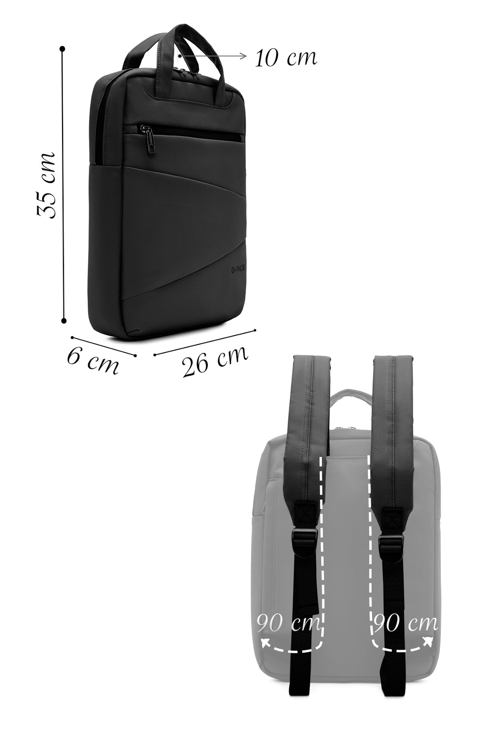 D-Pack Unisex Siyah Kumaş Sırt Çantası