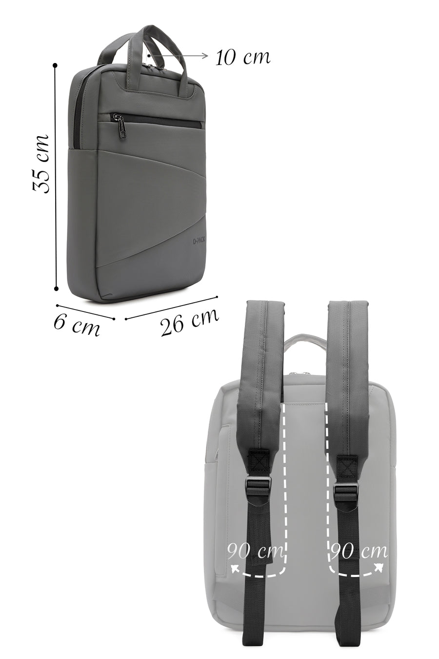 D-Pack Unisex Gray Fabric Backpack