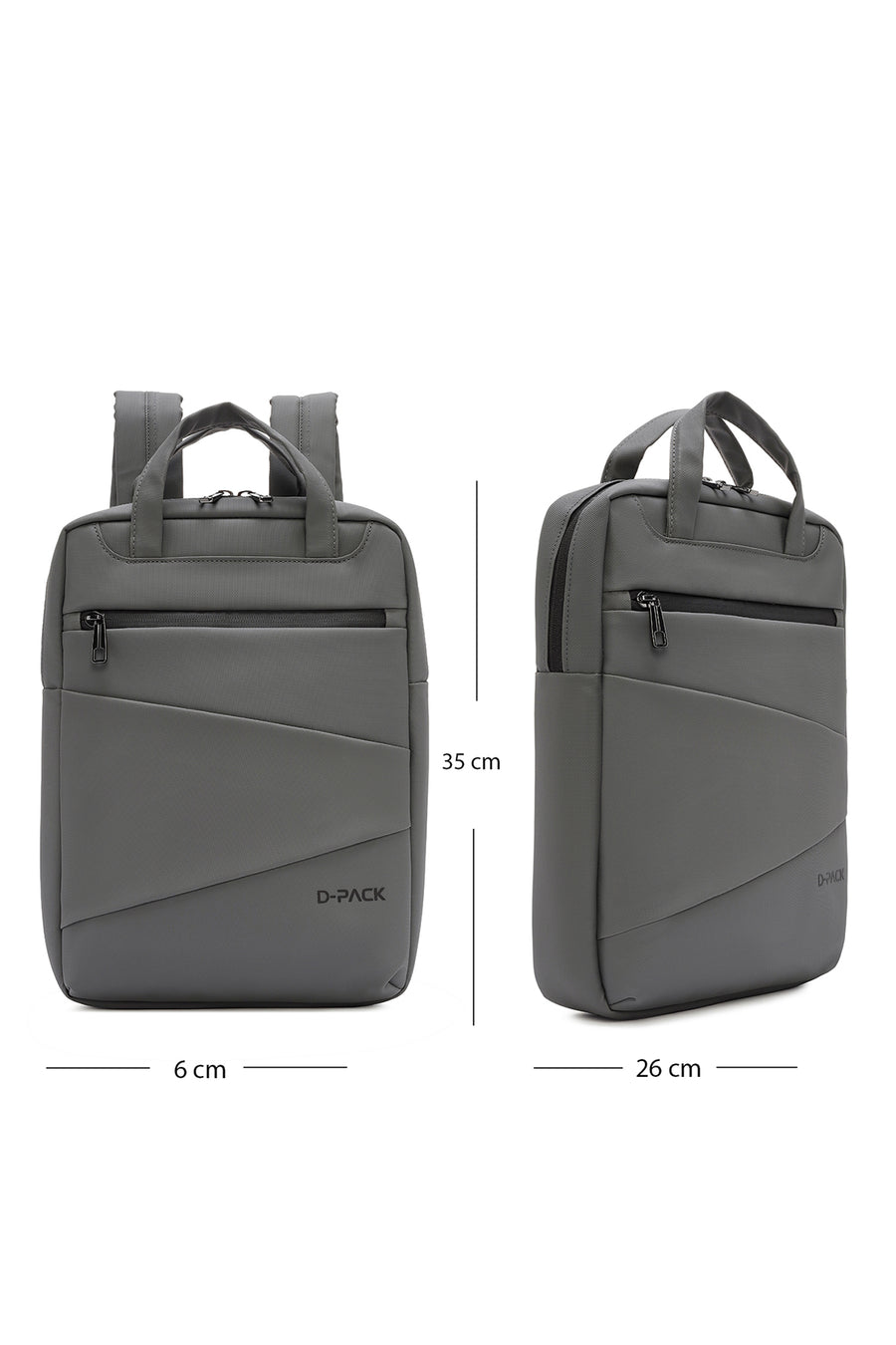 D-Pack Unisex Gray Fabric Backpack