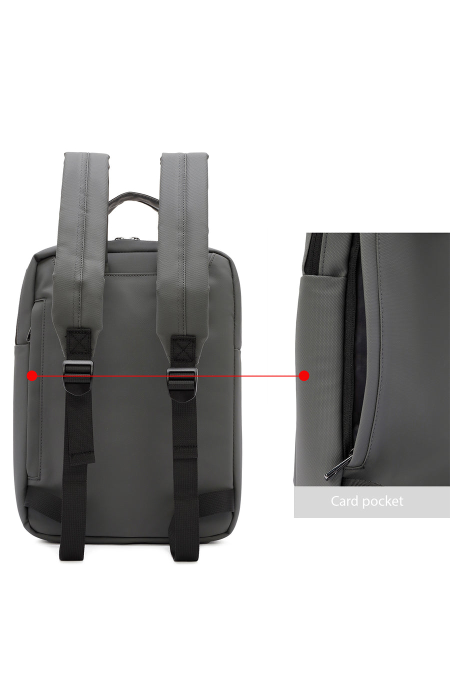 D-Pack Unisex Gray Fabric Backpack