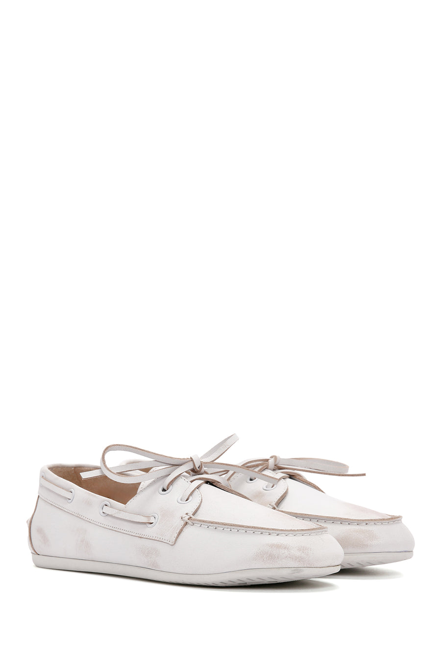 Kadın Beyaz Deri Maskülen Loafer