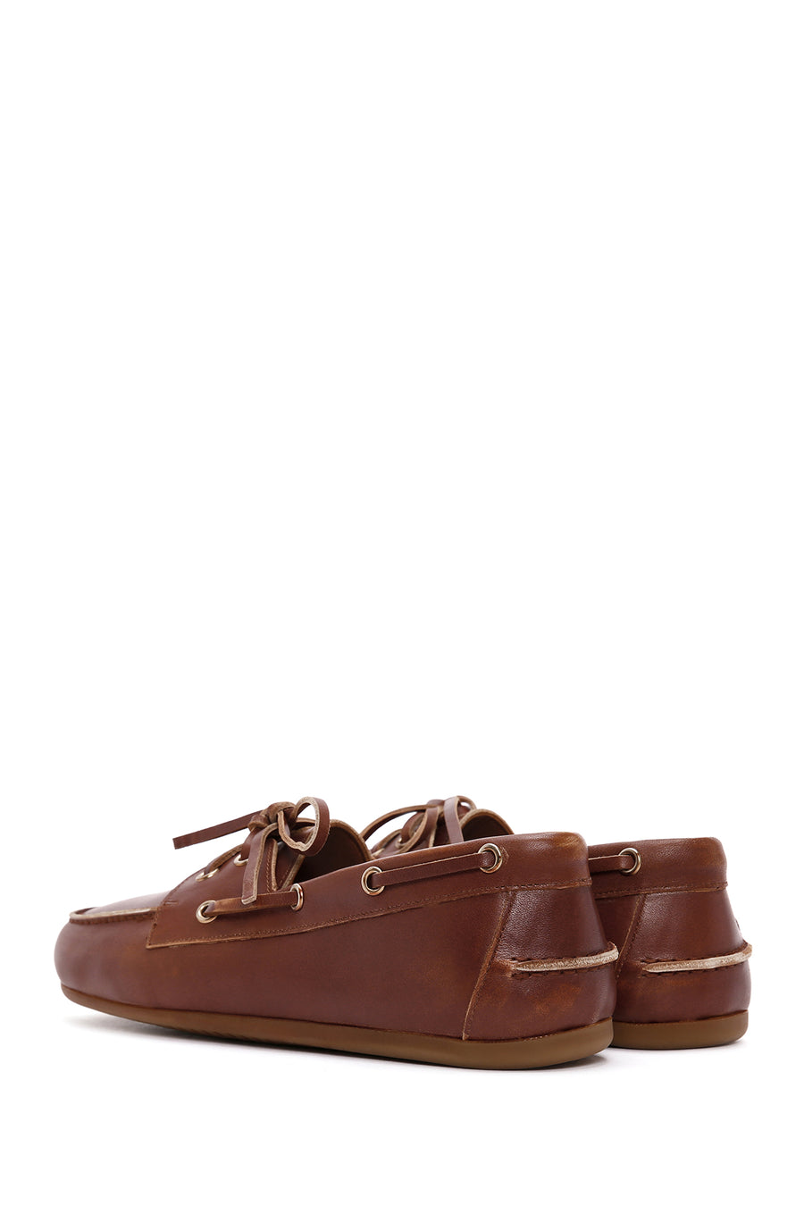 Kadın Taba Deri Maskülen Loafer