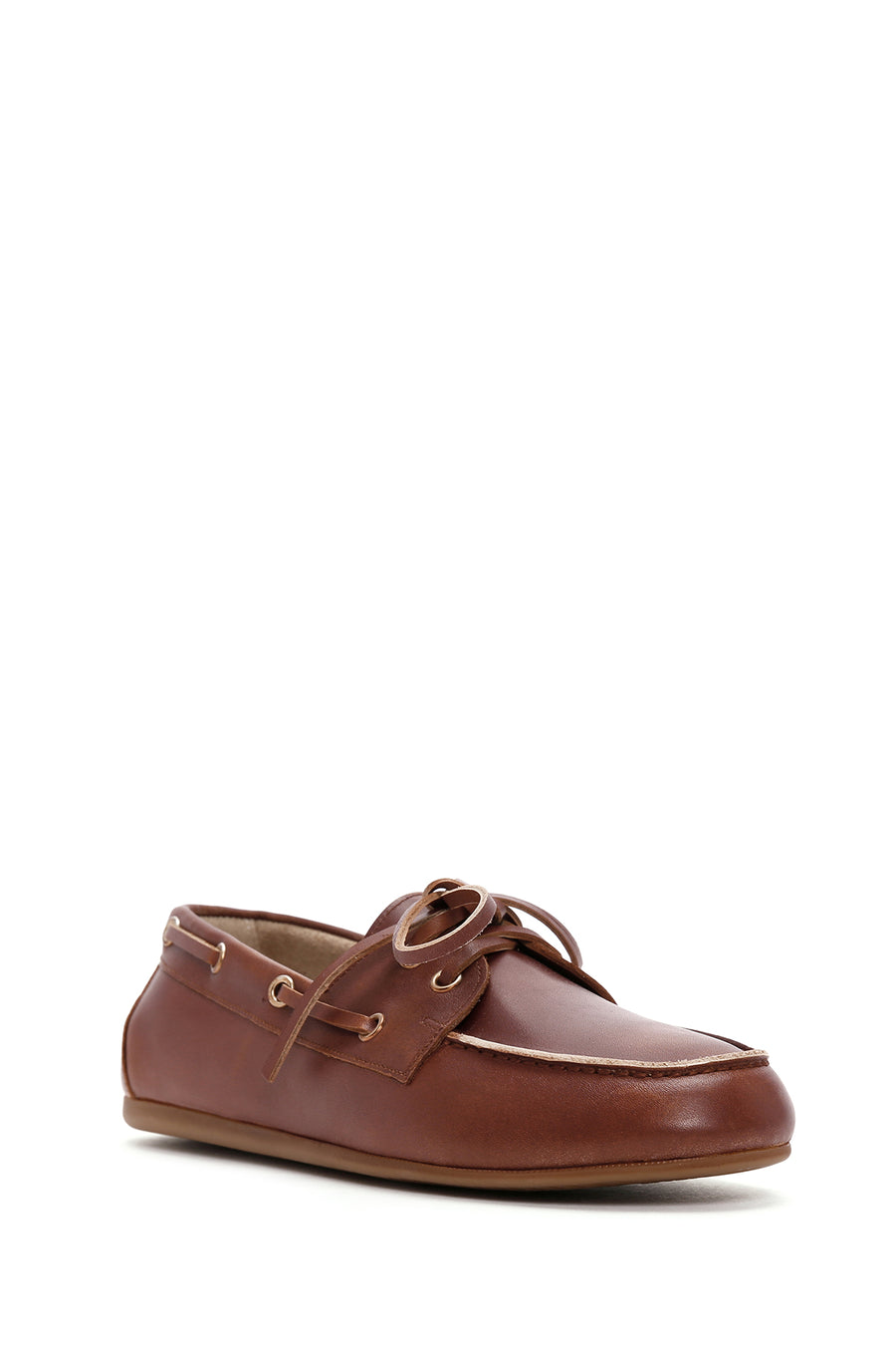 Kadın Taba Deri Maskülen Loafer
