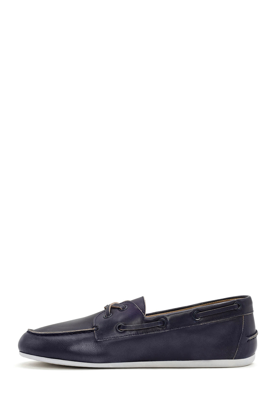 Kadın Lacivert Deri Maskülen Loafer