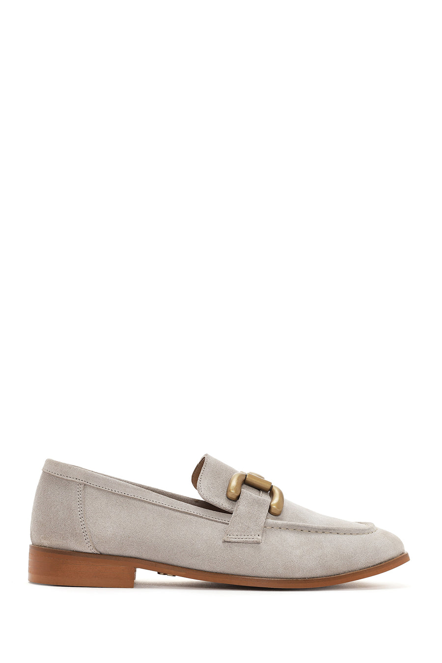 Women's Beige Suede Leather Masculine Loafer 24SFD131910 | Derimod