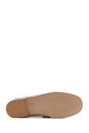 Women's Beige Suede Leather Masculine Loafer | Derimod