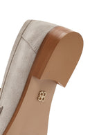 Women's Beige Suede Leather Masculine Loafer | Derimod