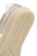 Women's Beige Lace-Up Suede Leather Sneaker | Derimod