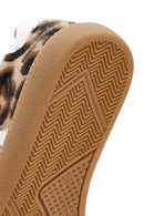Kadın Leopar Bağcıklı Deri Sneaker | Derimod