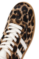 Kadın Leopar Bağcıklı Deri Sneaker | Derimod