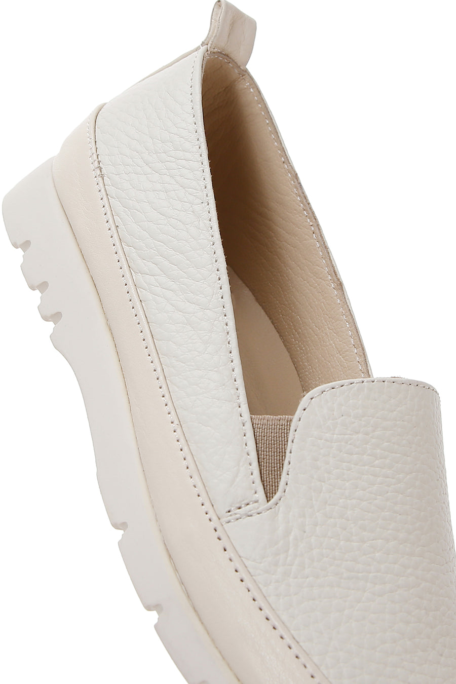 Kadın Krem Deri Comfort Loafer