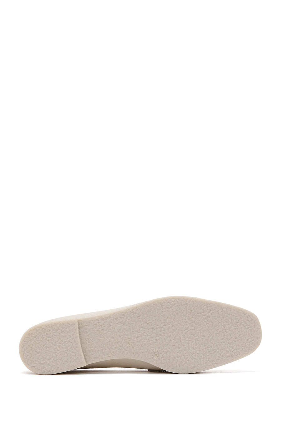 Women's Beige Leather Masculine Loafer