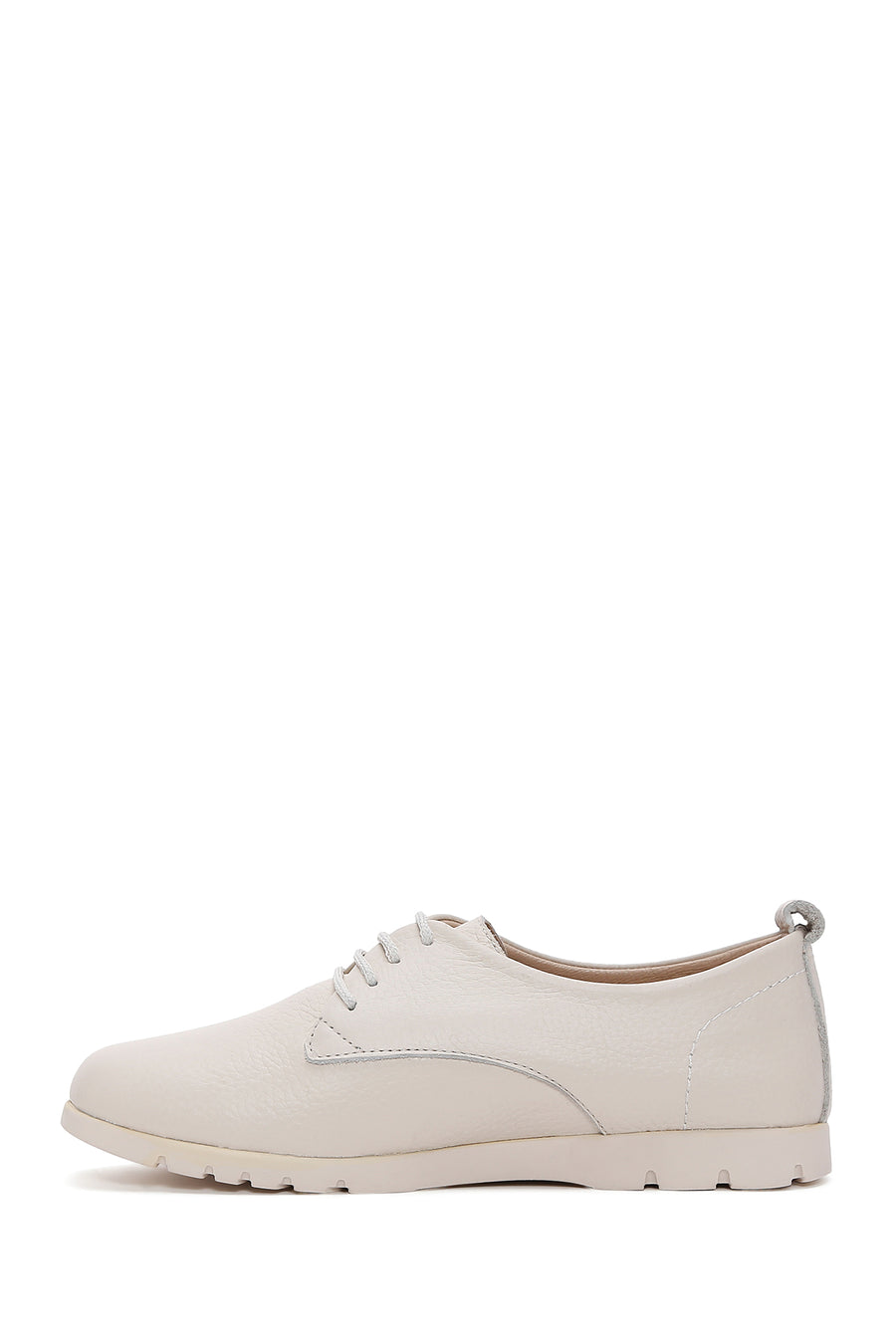 Women's Beige Leather Comfort Casual Shoes