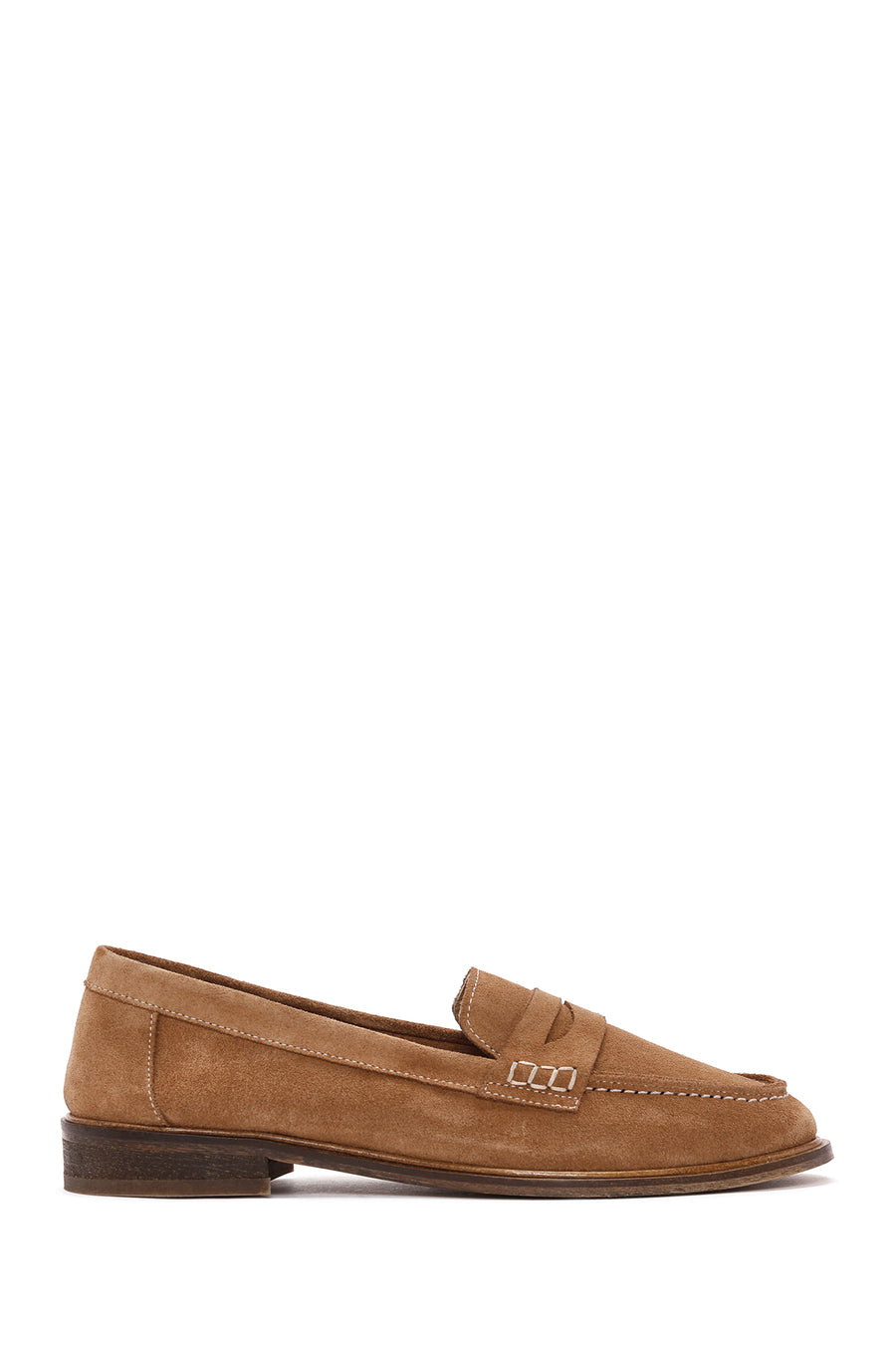 Women's Tan Suede Leather Masculine Loafer
