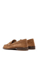 Women's Tan Suede Leather Masculine Loafer | Derimod