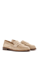 Kadın Bej Süet Deri Maskülen Loafer | Derimod
