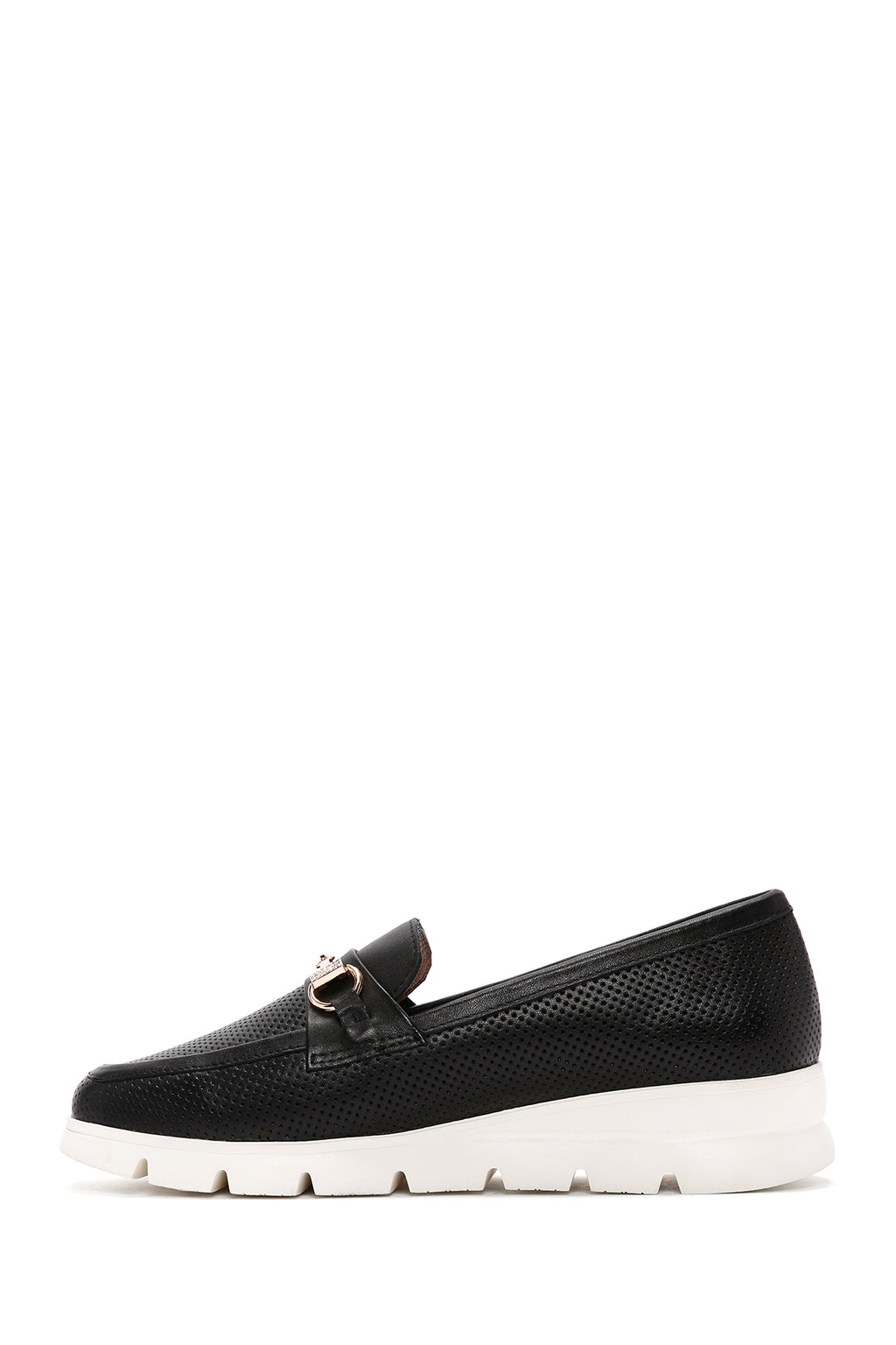 Kadın Siyah Deri Comfort Loafer