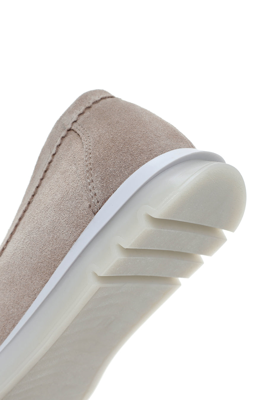 Women's Beige Suede Leather Comfort Loafer