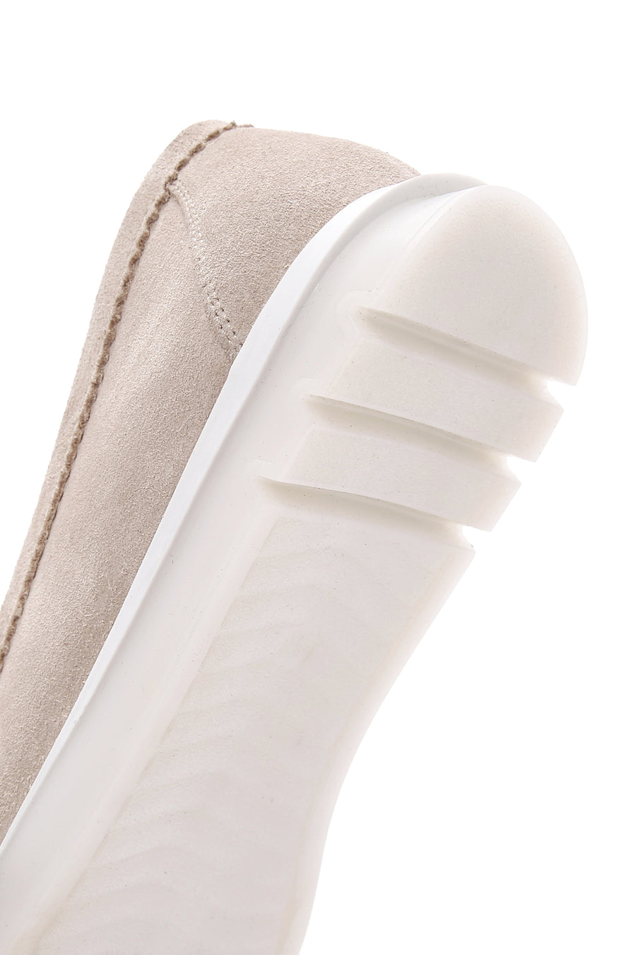 Women's Beige Suede Leather Comfort Loafer