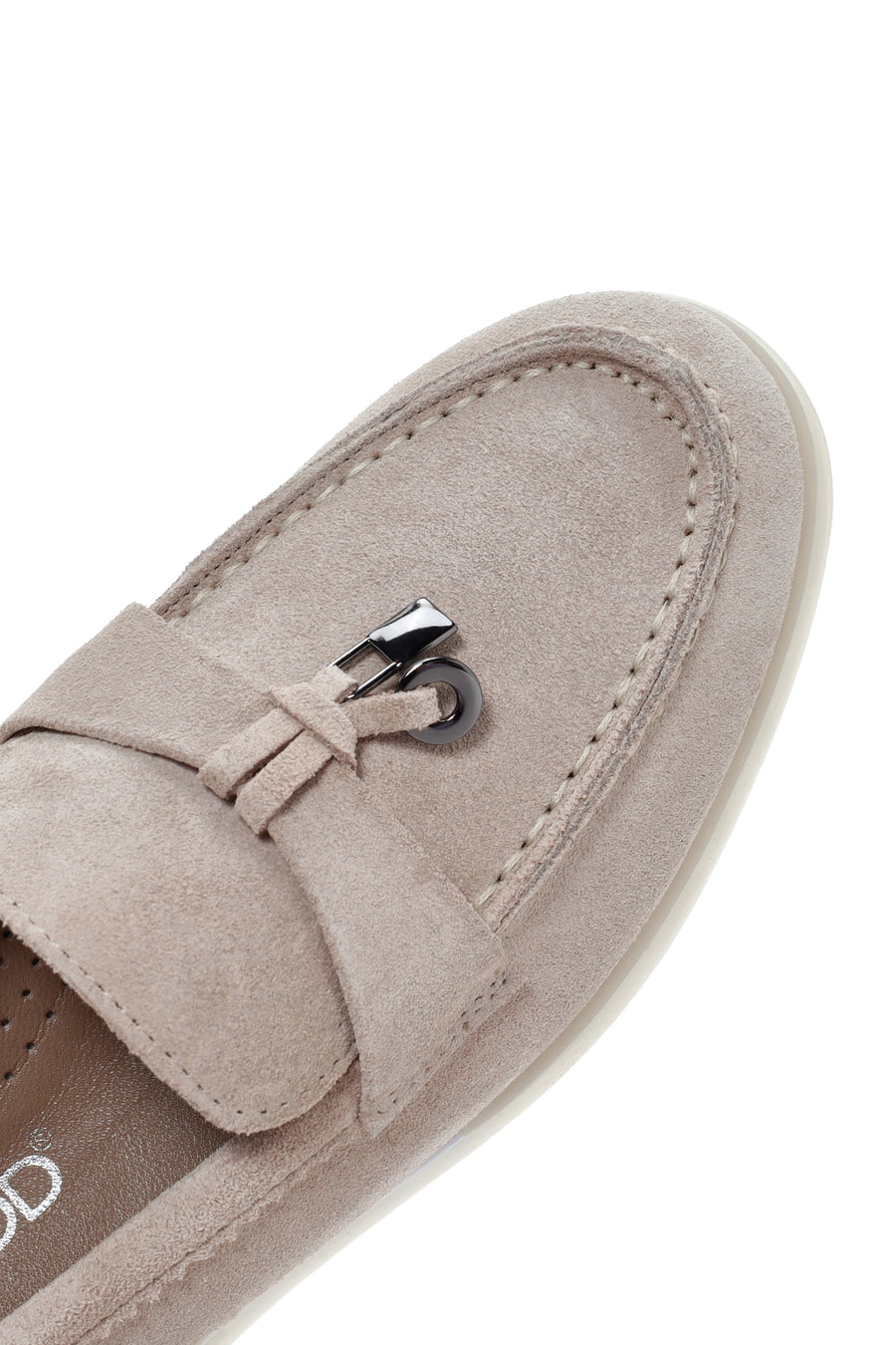 Women's Beige Suede Leather Comfort Loafer