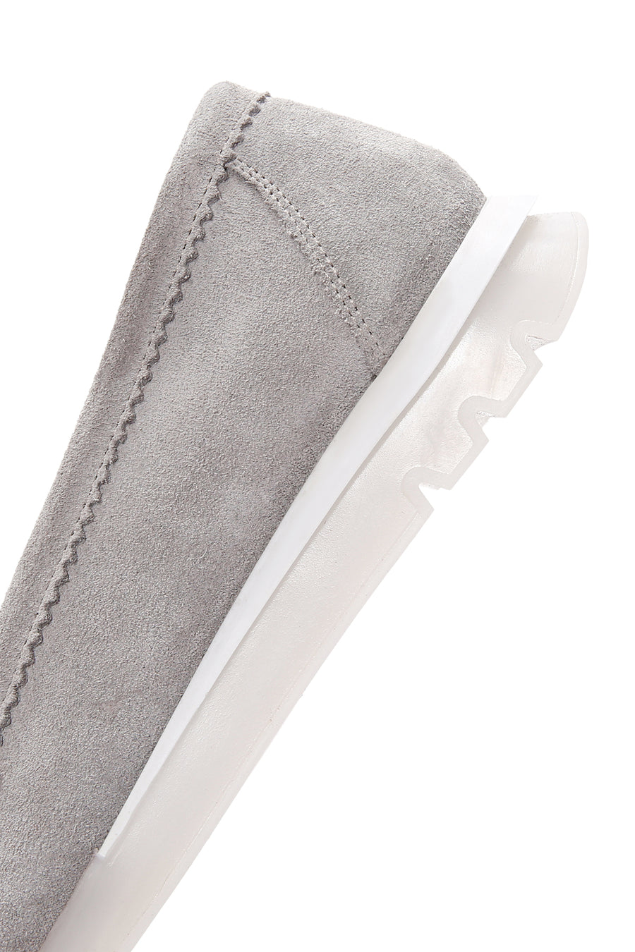 Kadın Gri Süet Deri Comfort Loafer
