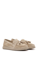 Women's Beige Suede Leather Comfort Loafer | Derimod