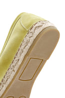 Women's Yellow Suede Leather Espadrille | Derimod