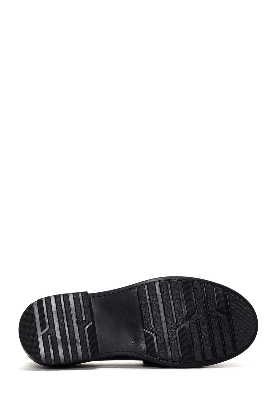 Women's Black Leather Masculine Loafer