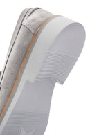 Women's Gray Suede Leather Masculine Loafer | Derimod