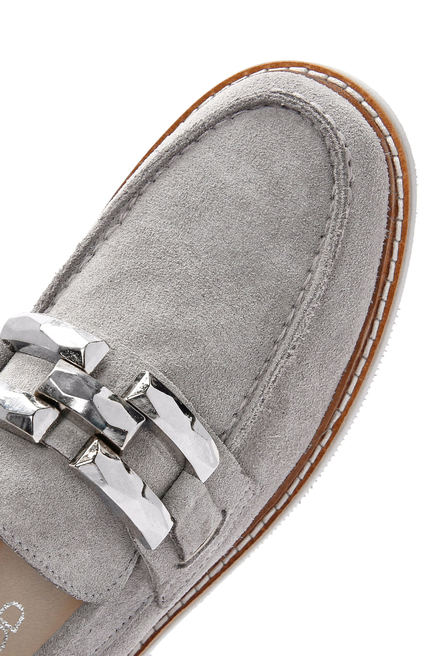 Women's Gray Suede Leather Masculine Loafer