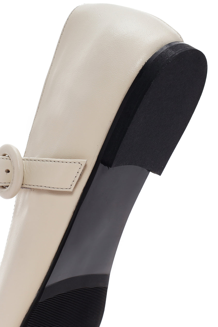 Women's Cream Banded Leather Ballerinas