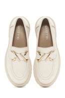 Kadın Krem Deri Maskülen Loafer | Derimod