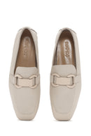 Kadın Krem Deri Maskülen Loafer | Derimod