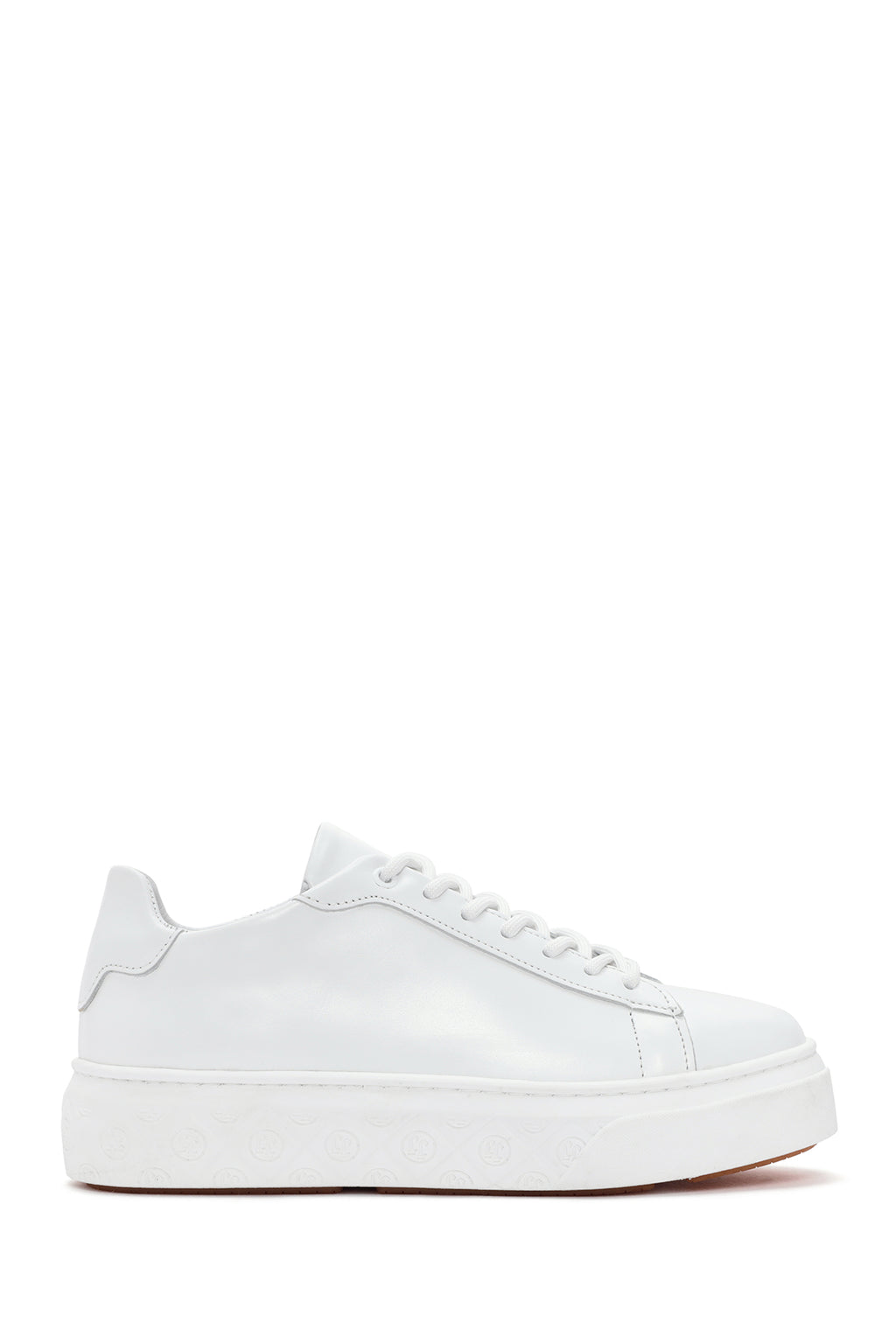 Kadın Beyaz Bağcıklı Deri Sneaker
