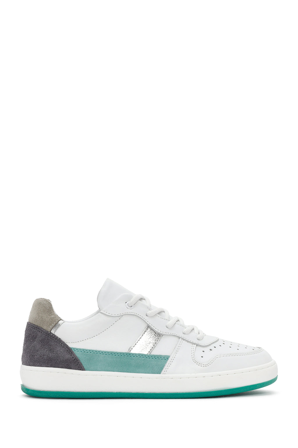 Kadın Beyaz Bağcıklı Deri Sneaker