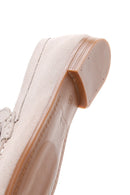 Women's Beige Suede Leather Masculine Loafer | Derimod