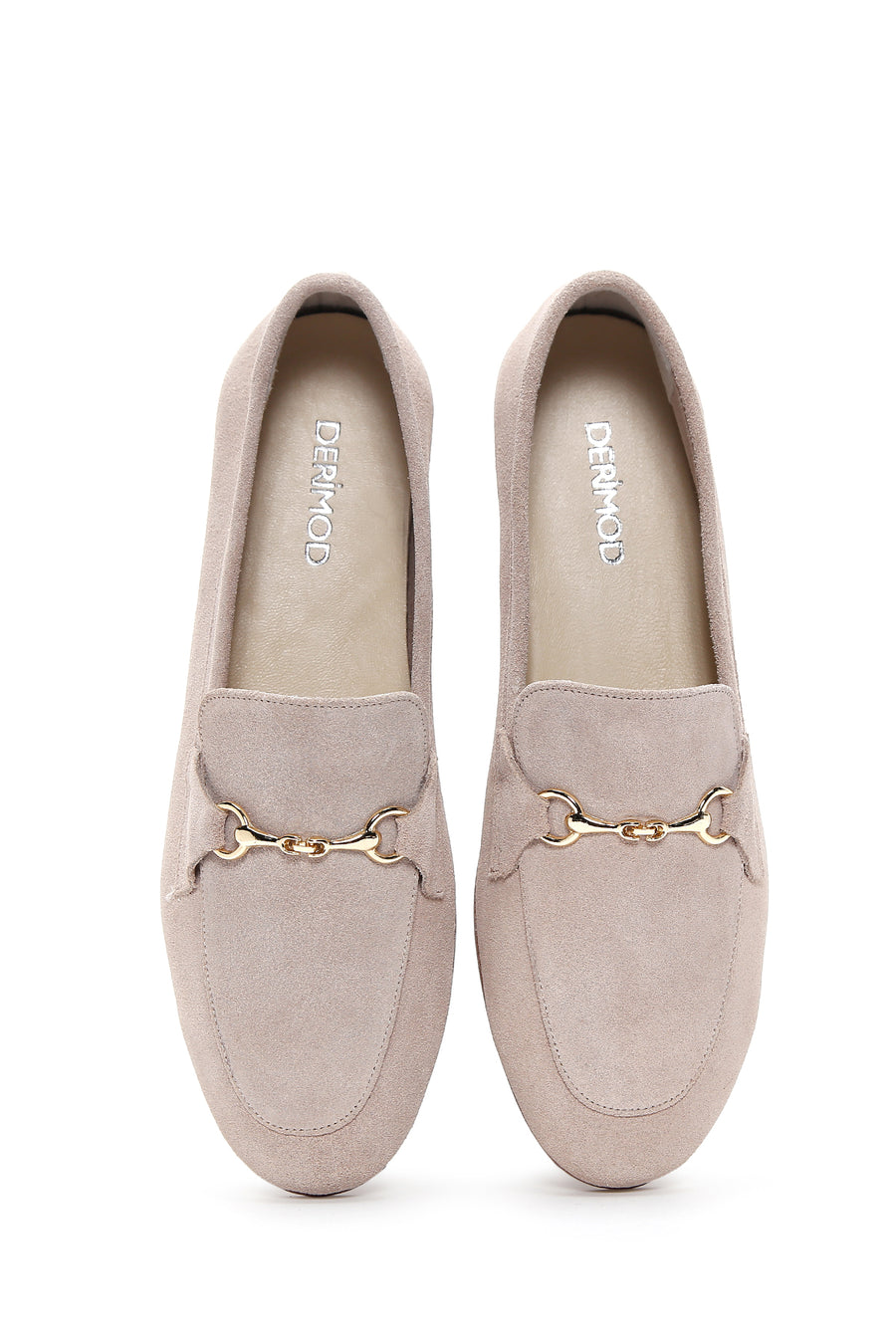 Women's Beige Suede Leather Masculine Loafer