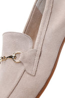 Women's Beige Suede Leather Masculine Loafer | Derimod