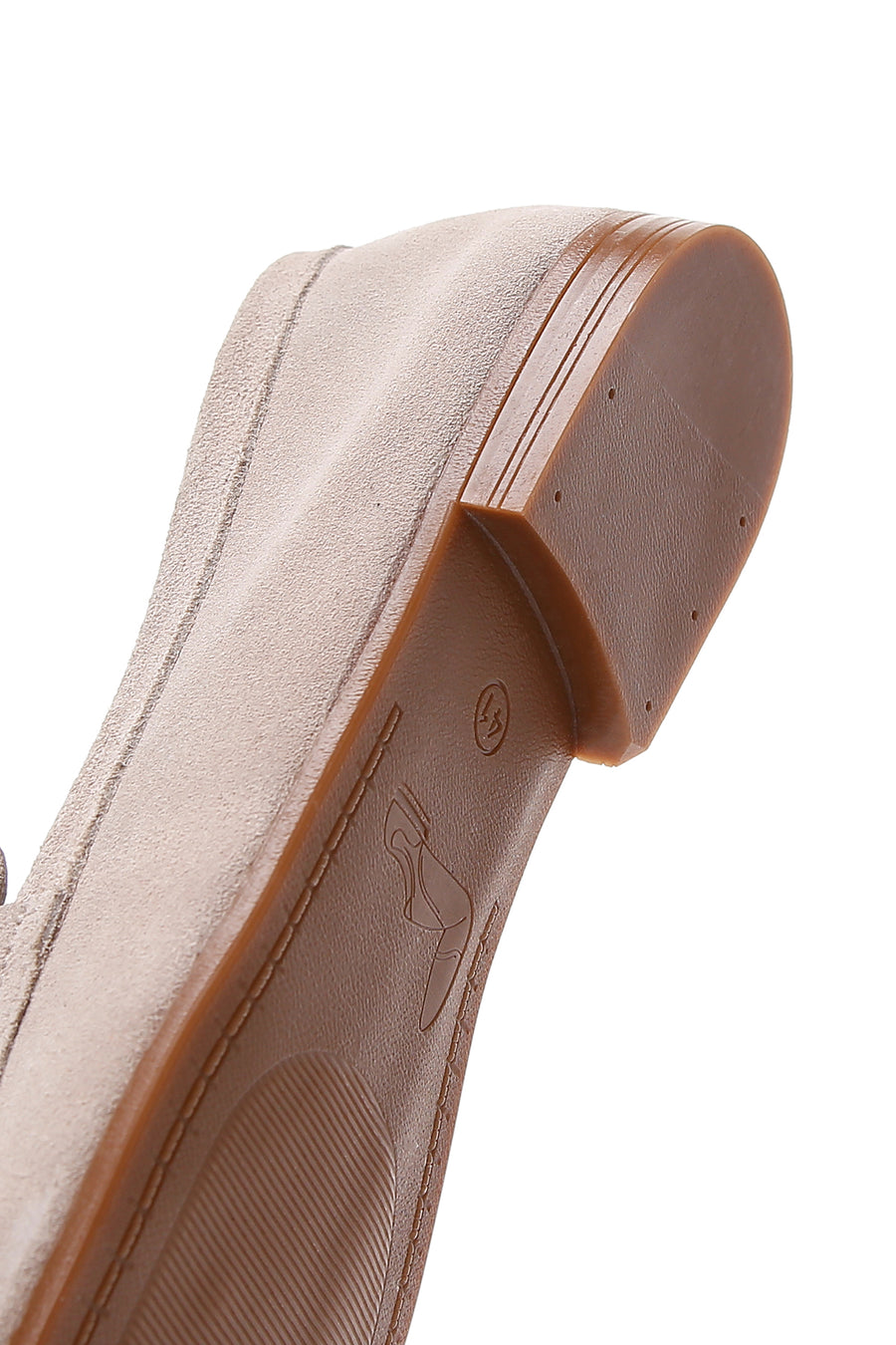 Women's Beige Suede Leather Masculine Loafer