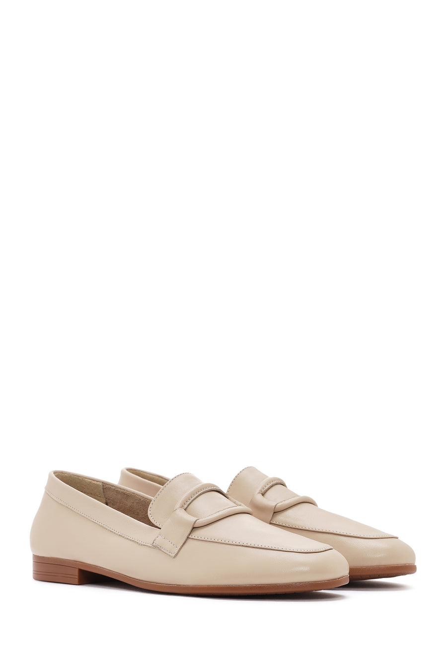 
Women's Beige Leather Casual Loafer
