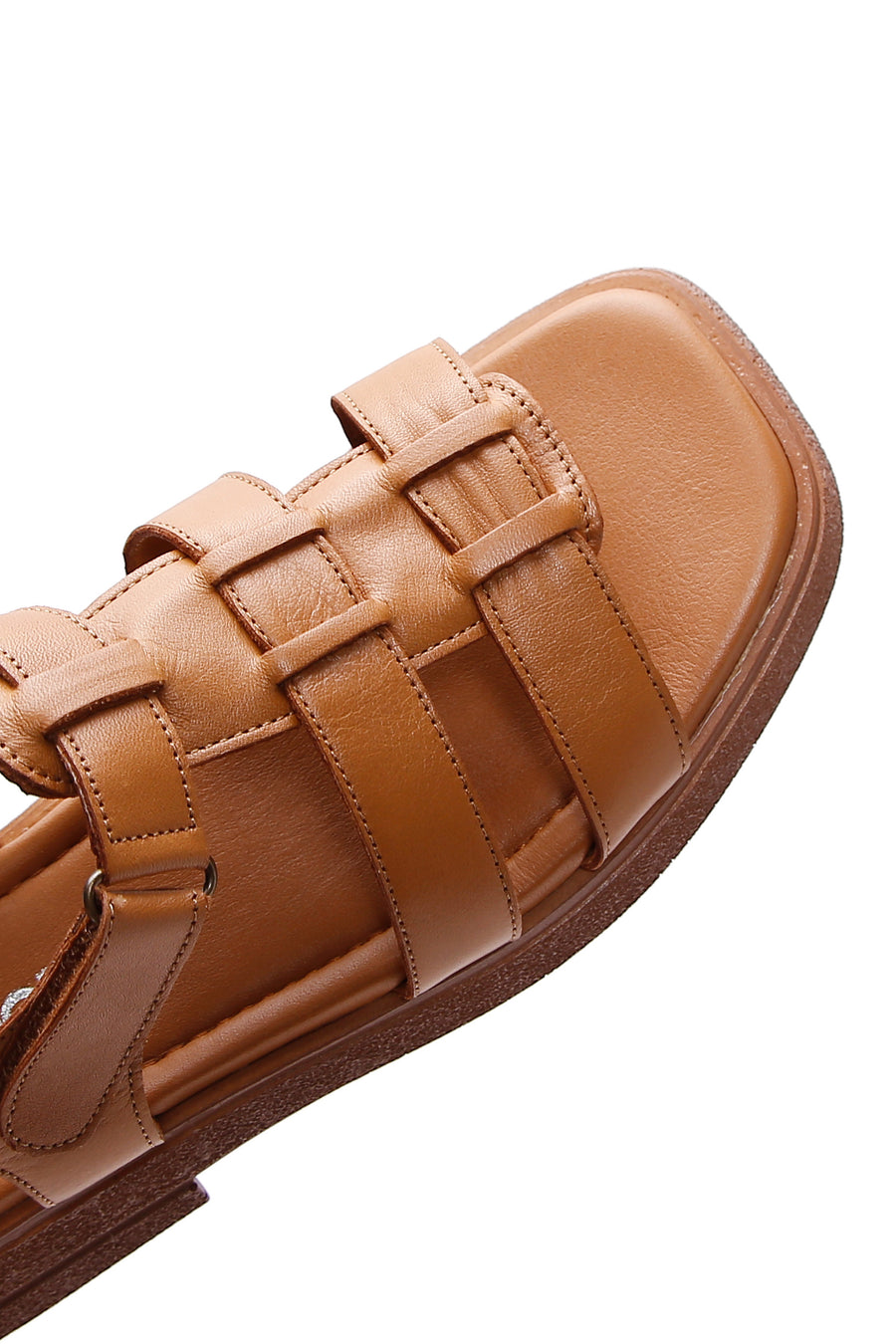Kadın Taba Bilekten Bantlı Deri Comfort Sandalet