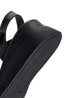 Kadın Siyah Bilekten Bantlı Deri Comfort Sandalet | Derimod