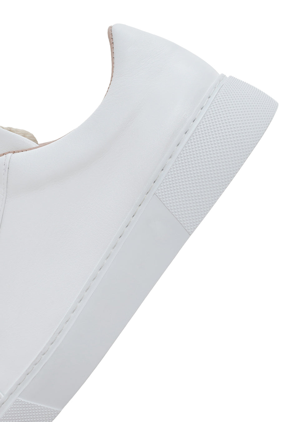 Kadın Beyaz Bağcıklı Deri Sneaker