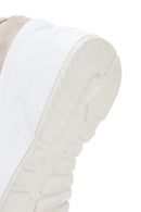 Women's Beige Wedge Heeled Leather Sneaker | Derimod
