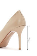 Kadın Bej Topuklu Deri Stiletto | Derimod