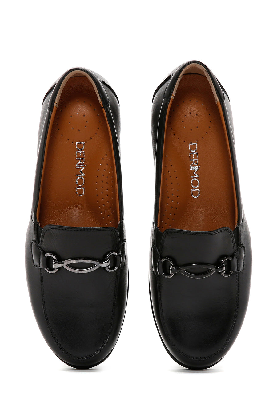 Women's Black Wedge Heeled Leather Comfort Shoes