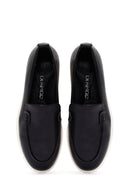 Women's Black Leather Comfort Loafer | Derimod