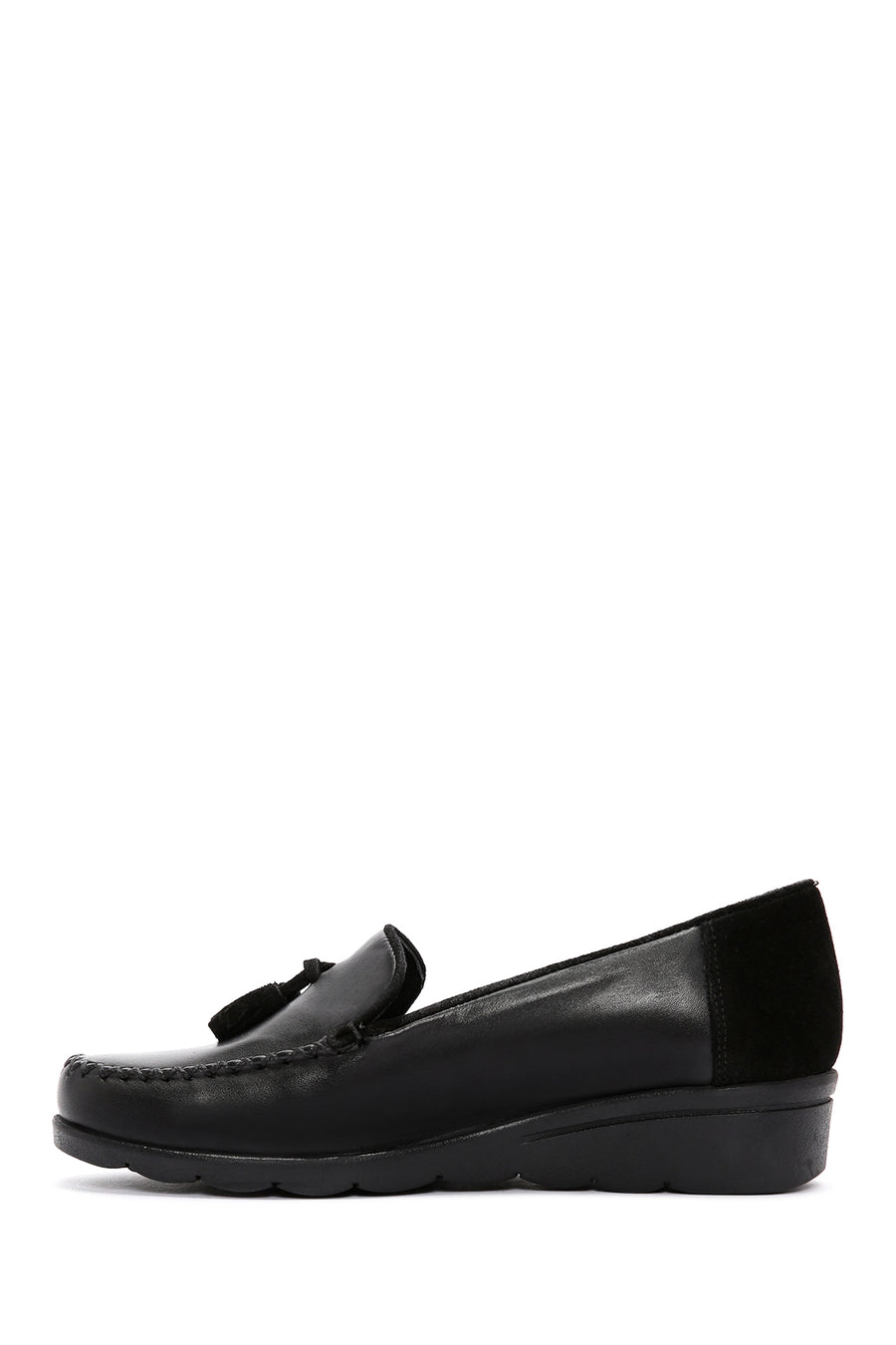 Kadın Siyah Deri Comfort Loafer