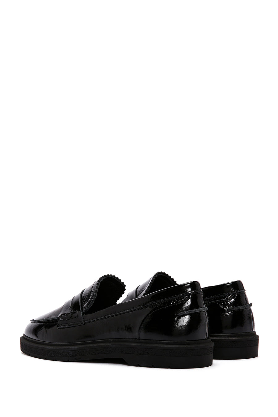 Women's Black Patent Leather Masculine Loafer