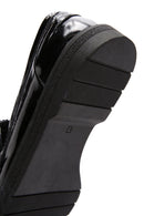 Women's Black Patent Leather Masculine Loafer | Derimod